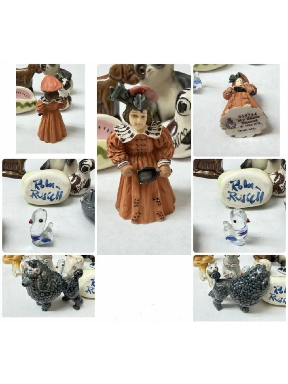 Lot 11 Mini Figures Wade Whimsies Panda Mouse Talavera Collie Poodle Bird Fish